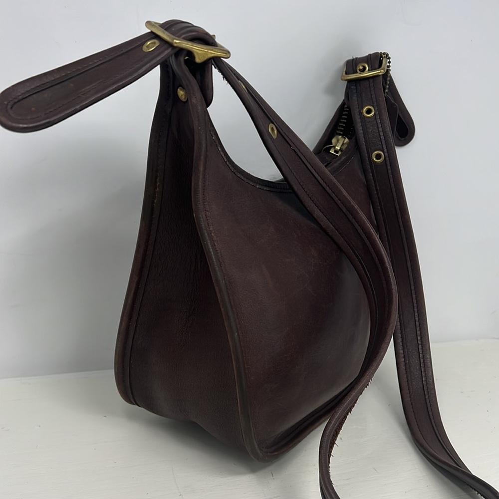 Coach Dark Brown Leather Hobo Bag with Gold Hardware - Picture 2 of 15